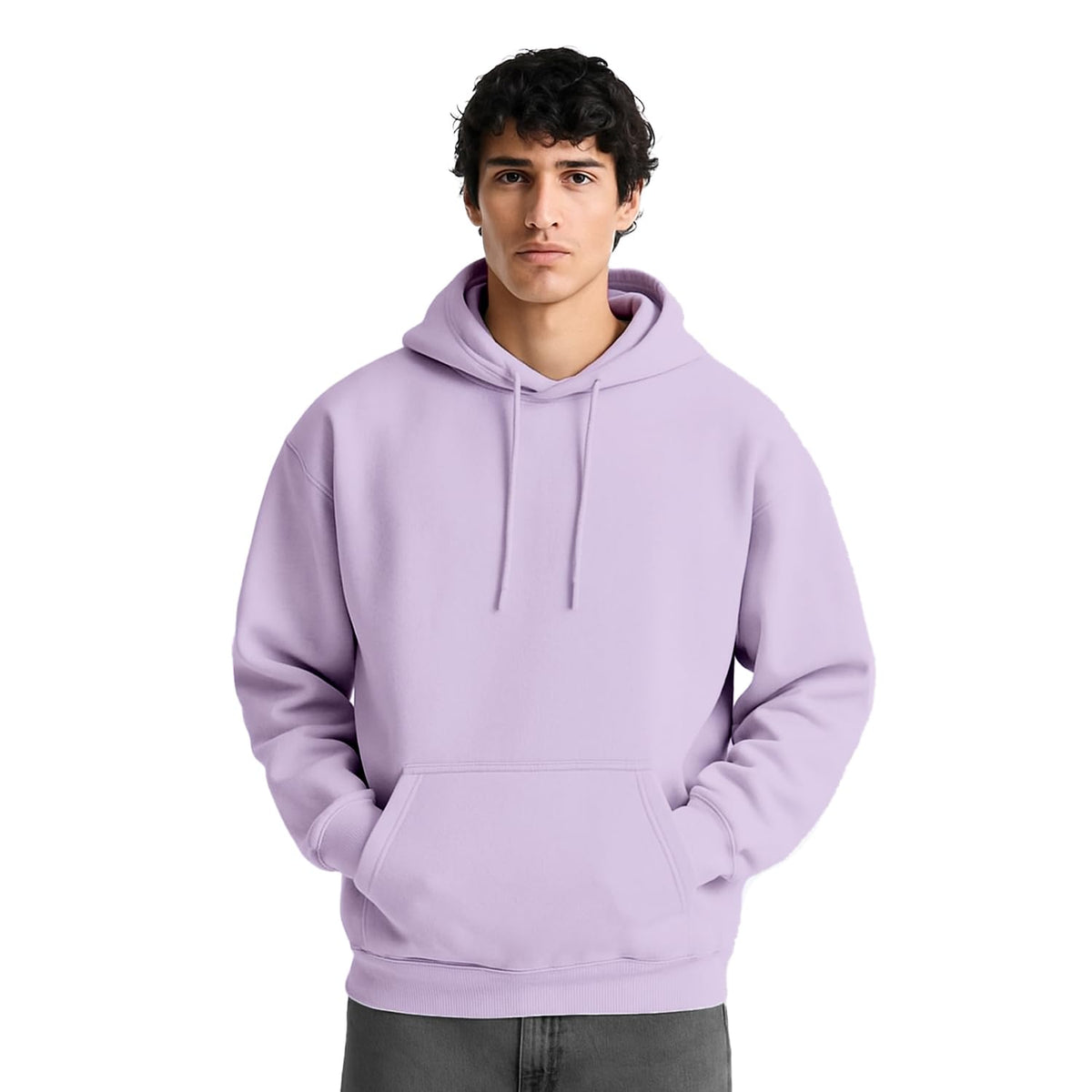 NOBERO Oversized Solid Hooded Sweatshirt for Men | Oversized Hoodie for Men | Hooded Pullover | Cotton Rich Printed Hoodie 280 GSM Fleece
