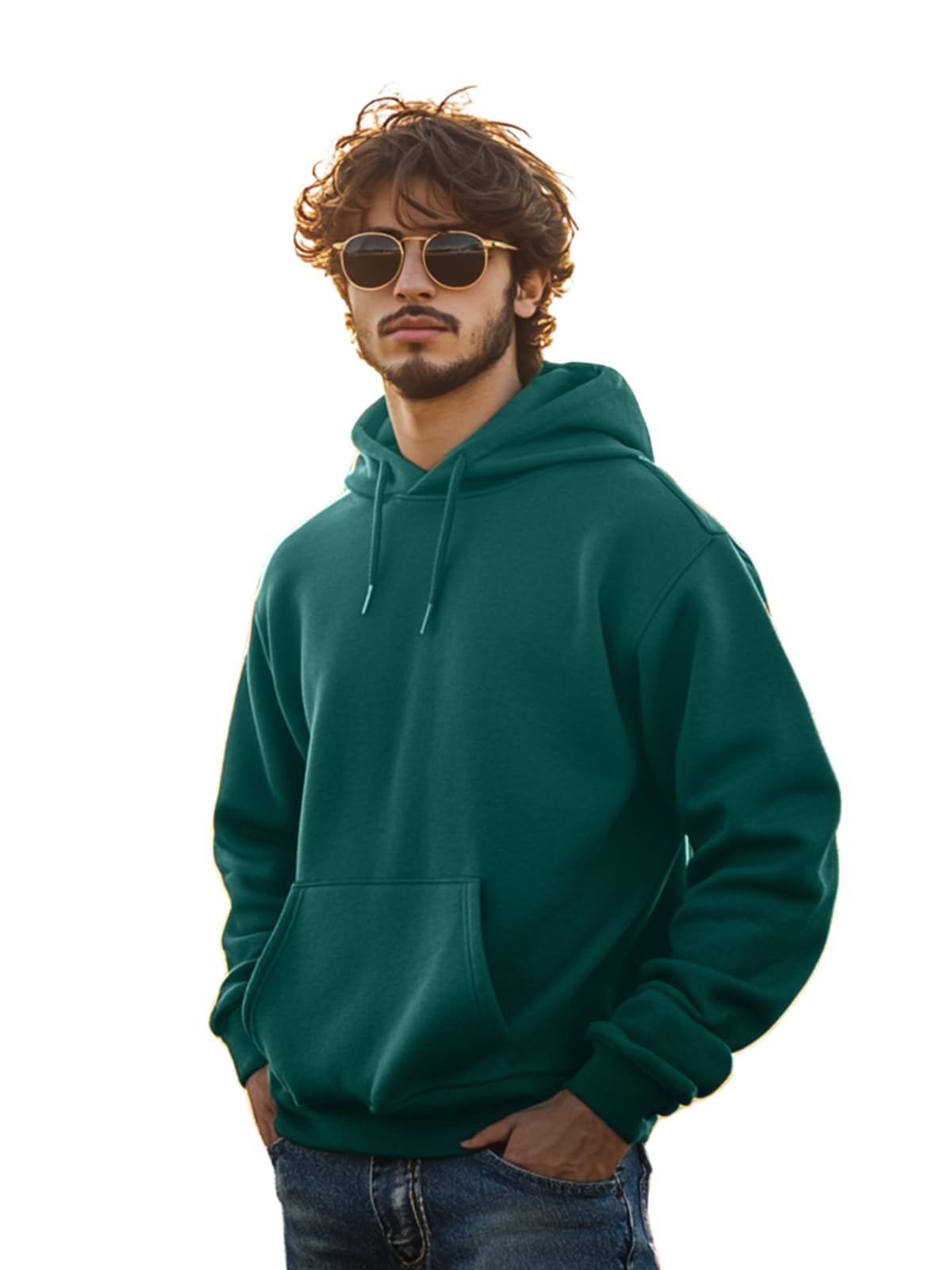 Veirdo® 280 GSM Cotton Fleece | Hooded Neck Full Sleeve | Regular Fit Sweatshirt | Solid Hoodie for Men | Sizes: S to 3XL