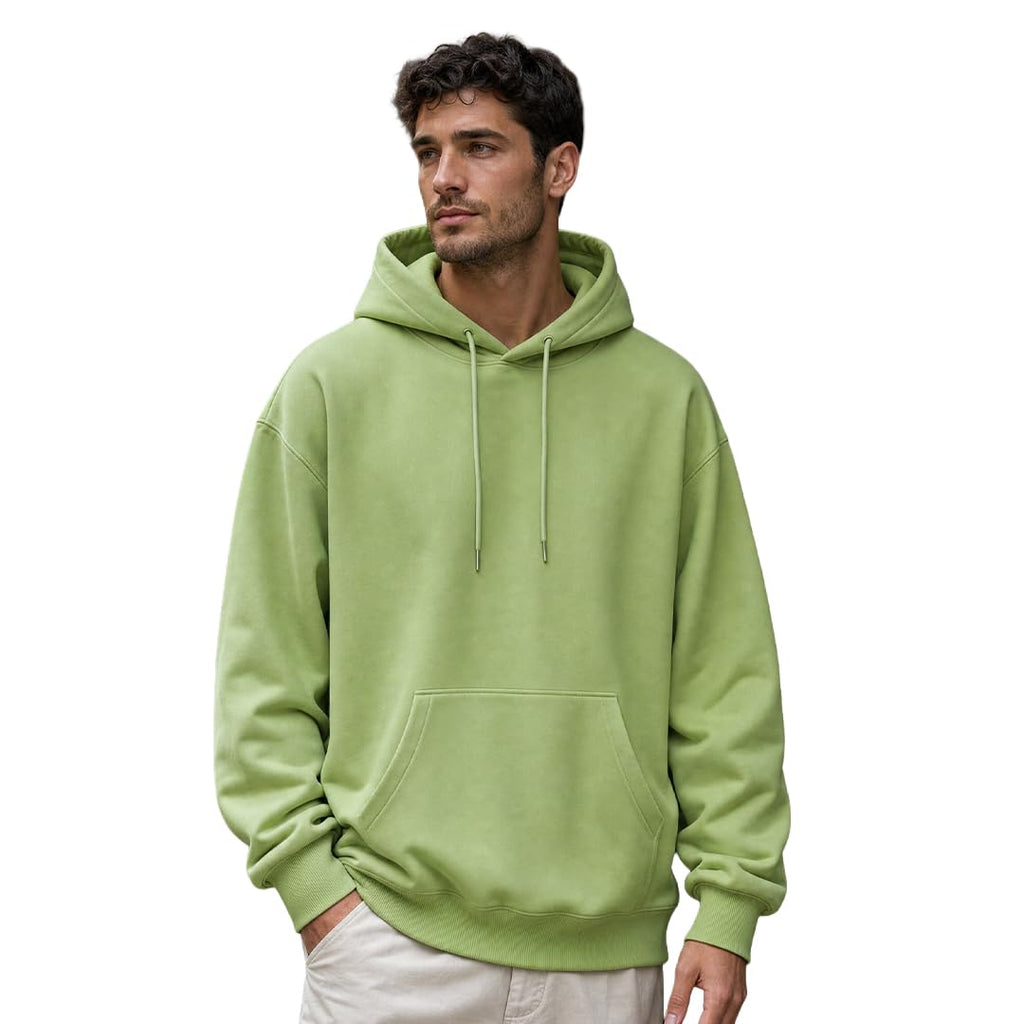 NOBERO Oversized Solid Hooded Sweatshirt for Men | Oversized Hoodie for Men | Hooded Pullover | Cotton Rich Printed Hoodie 280 GSM Fleece