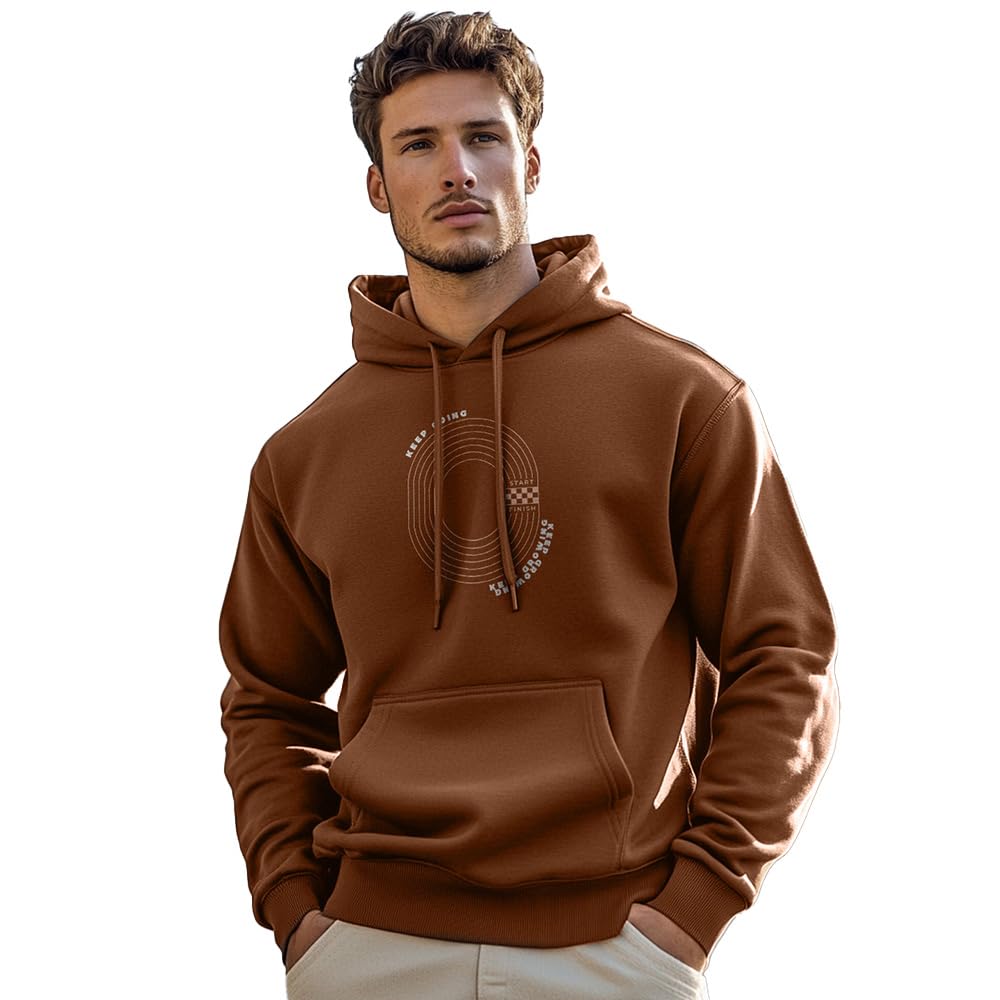 Nobero Printed Hoodies for Man | 280 GSM Rich Cotton Fleece Hooded Full Sleeve Sweatshirt for Man | Stylish Casual Wear Winter Hoodies for Men
