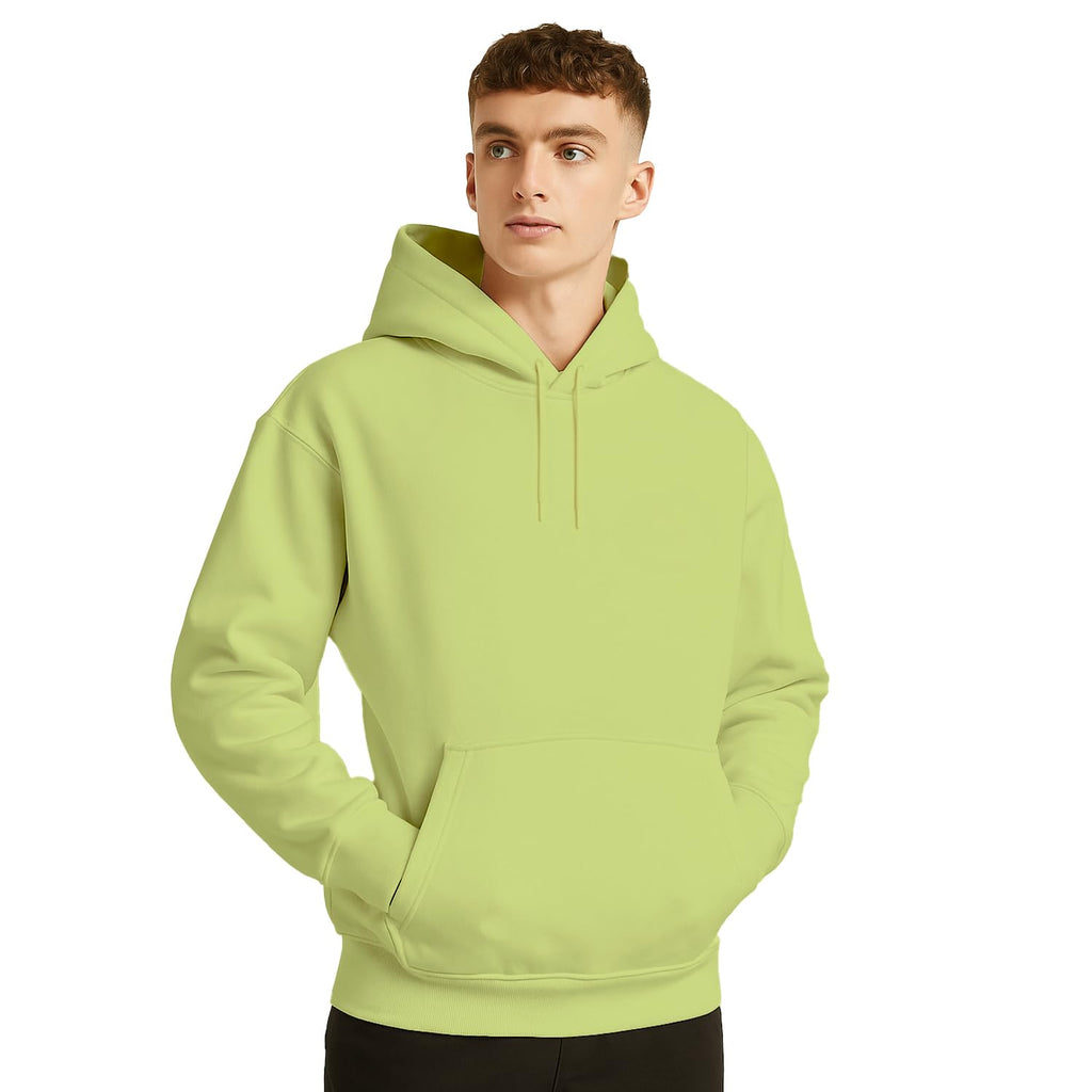 NOBERO Oversized Solid Hooded Sweatshirt for Men | Oversized Hoodie for Men | Hooded Pullover | Cotton Rich Printed Hoodie 280 GSM Fleece
