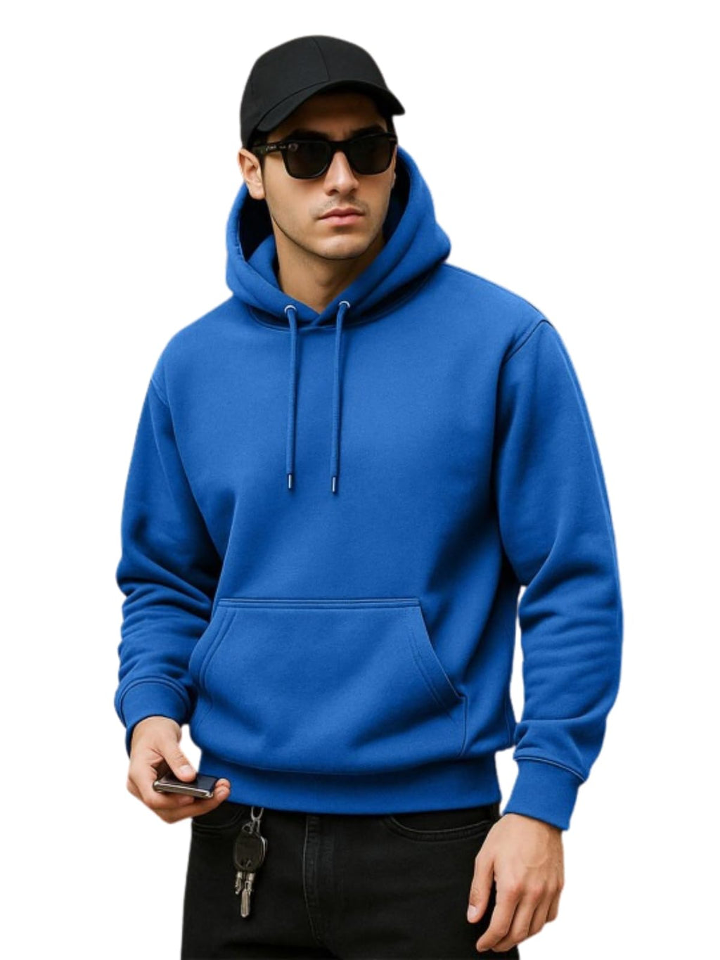 Veirdo® 280 GSM Cotton Fleece | Hooded Neck Full Sleeve | Regular Fit Sweatshirt | Solid Hoodie for Men | Sizes: S to 3XL