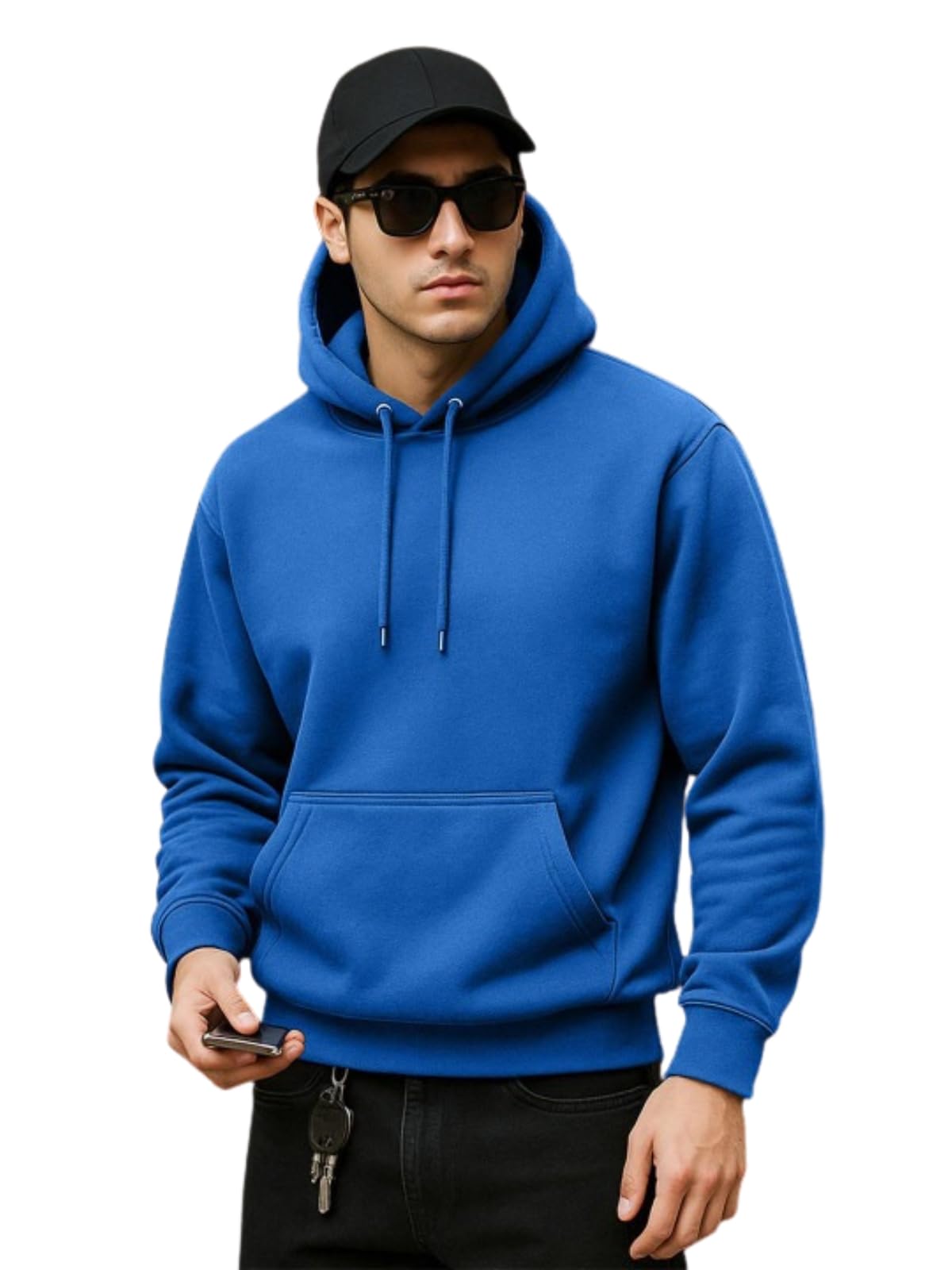 Veirdo® 280 GSM Cotton Fleece | Hooded Neck Full Sleeve | Regular Fit Sweatshirt | Solid Hoodie for Men | Sizes: S to 3XL
