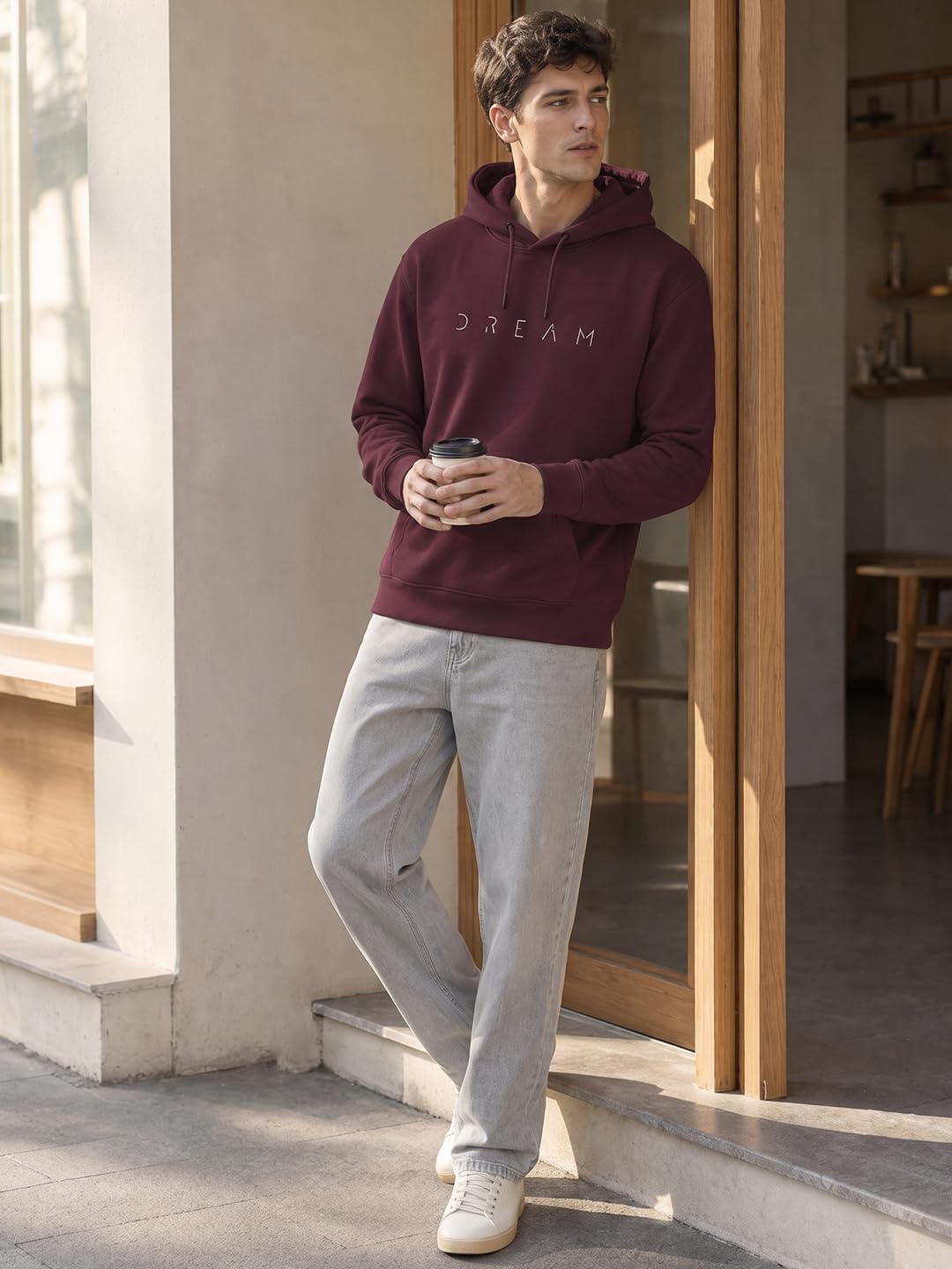 Nobero Printed Hoodies for Man | 280 GSM Rich Cotton Fleece Hooded Full Sleeve Sweatshirt for Man | Stylish Casual Wear Winter Hoodies for Men