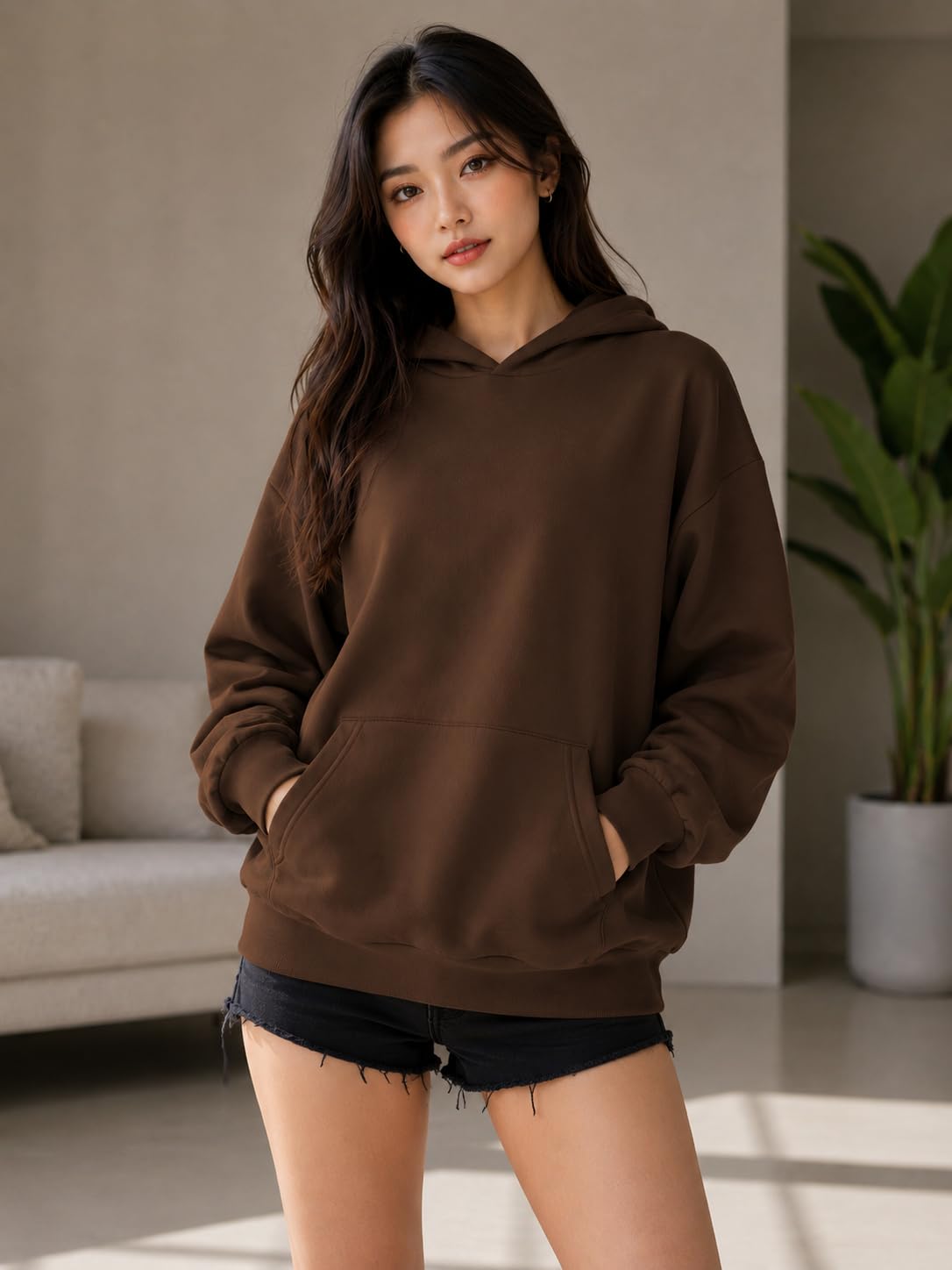 Women's Oversized Hoodie Sweatshirt | Graphic Back Print Hooded Pullover | Long Sleeve Fleece Hoodie with Kangaroo Pocket | Casual Winter Wear