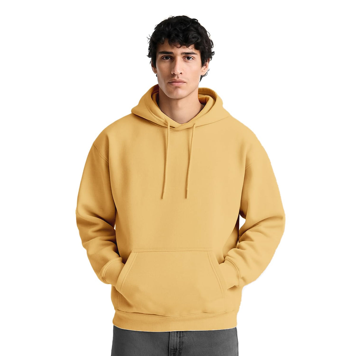 NOBERO Oversized Solid Hooded Sweatshirt for Men | Oversized Hoodie for Men | Hooded Pullover | Cotton Rich Printed Hoodie 280 GSM Fleece