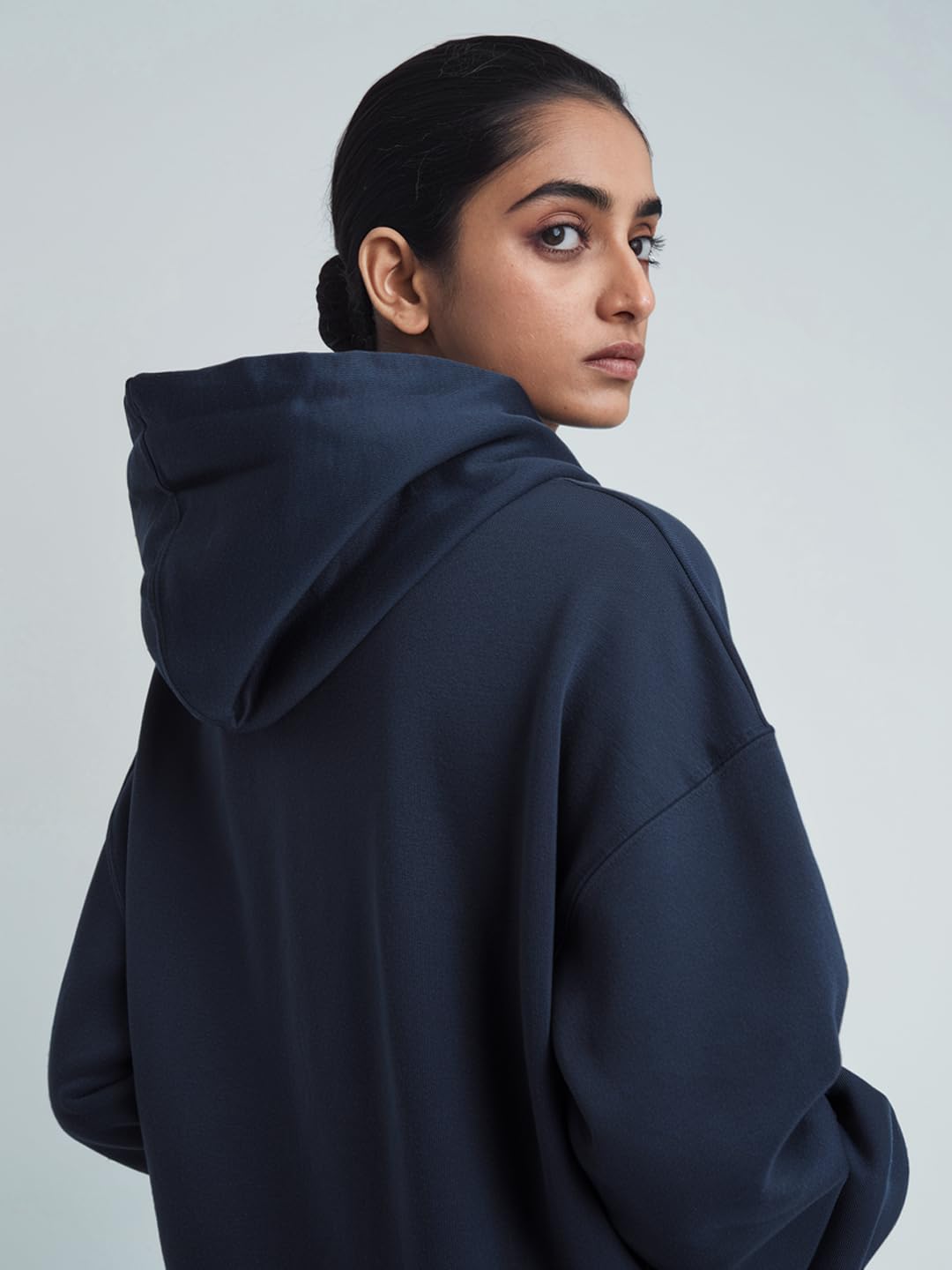 Fflirtygo Women's Hoodie Sweatshirt, Oversized - Navy, XL