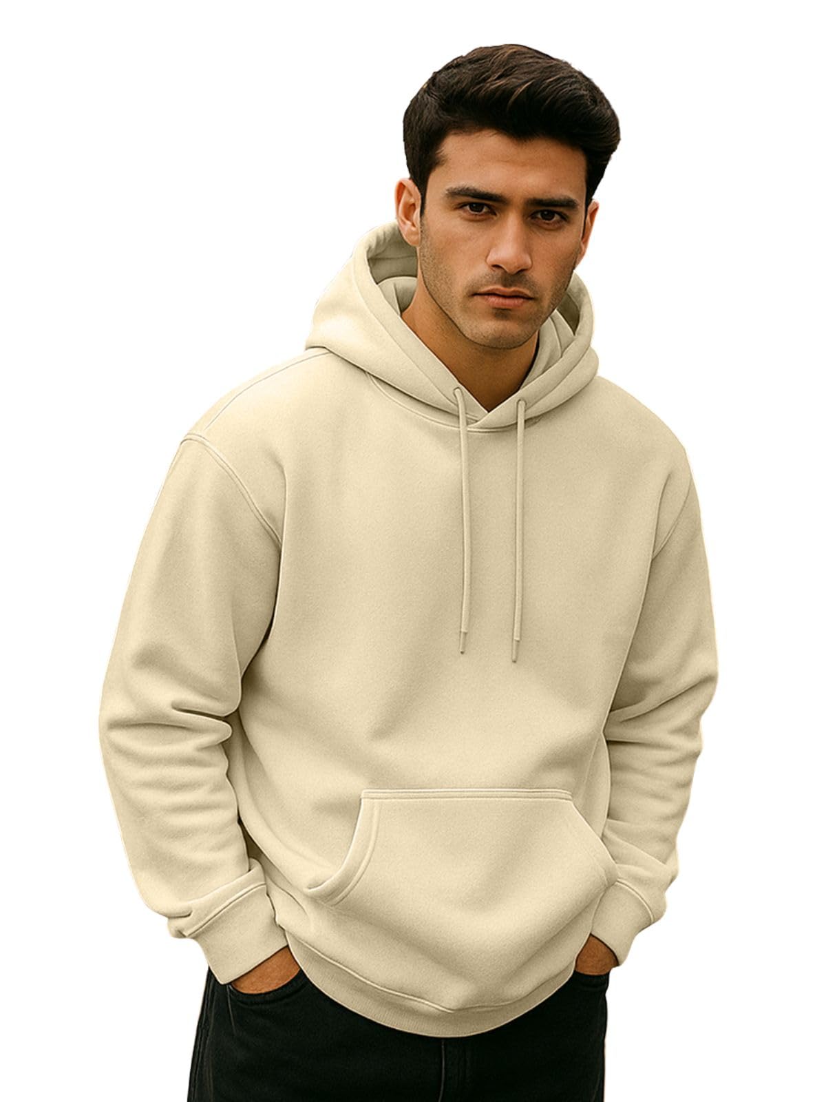 Veirdo® 280 GSM Cotton Fleece | Hooded Neck Full Sleeve | Regular Fit Sweatshirt | Solid Hoodie for Men | Sizes: S to 3XL