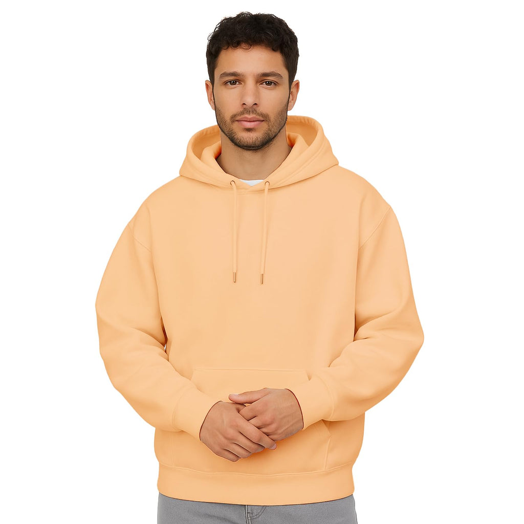 NOBERO Oversized Solid Hooded Sweatshirt for Men | Oversized Hoodie for Men | Hooded Pullover | Cotton Rich Printed Hoodie 280 GSM Fleece
