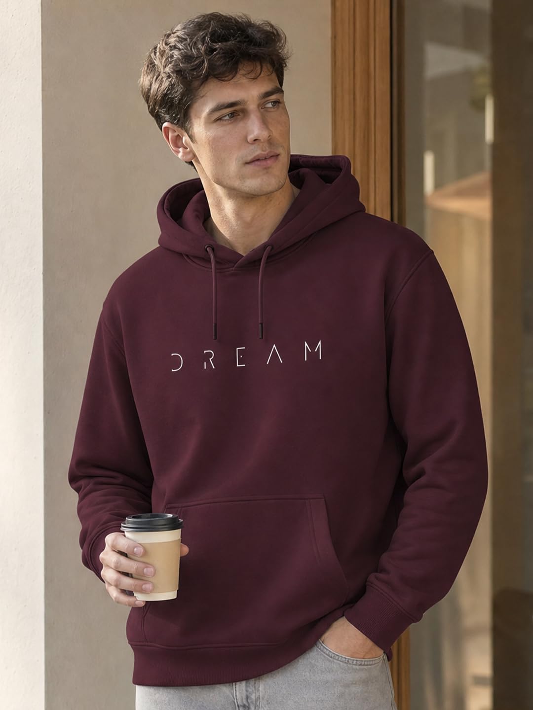Nobero Printed Hoodies for Man | 280 GSM Rich Cotton Fleece Hooded Full Sleeve Sweatshirt for Man | Stylish Casual Wear Winter Hoodies for Men