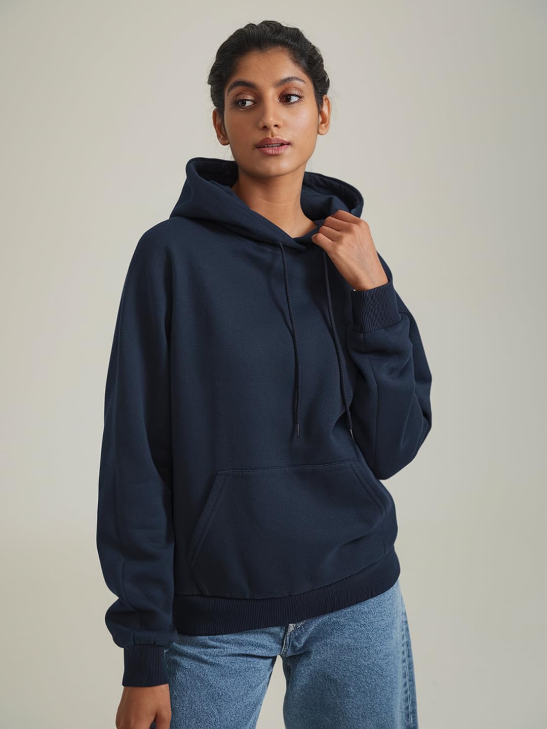 Fflirtygo Women's Hoodie Sweatshirt, Oversized - Navy, XL