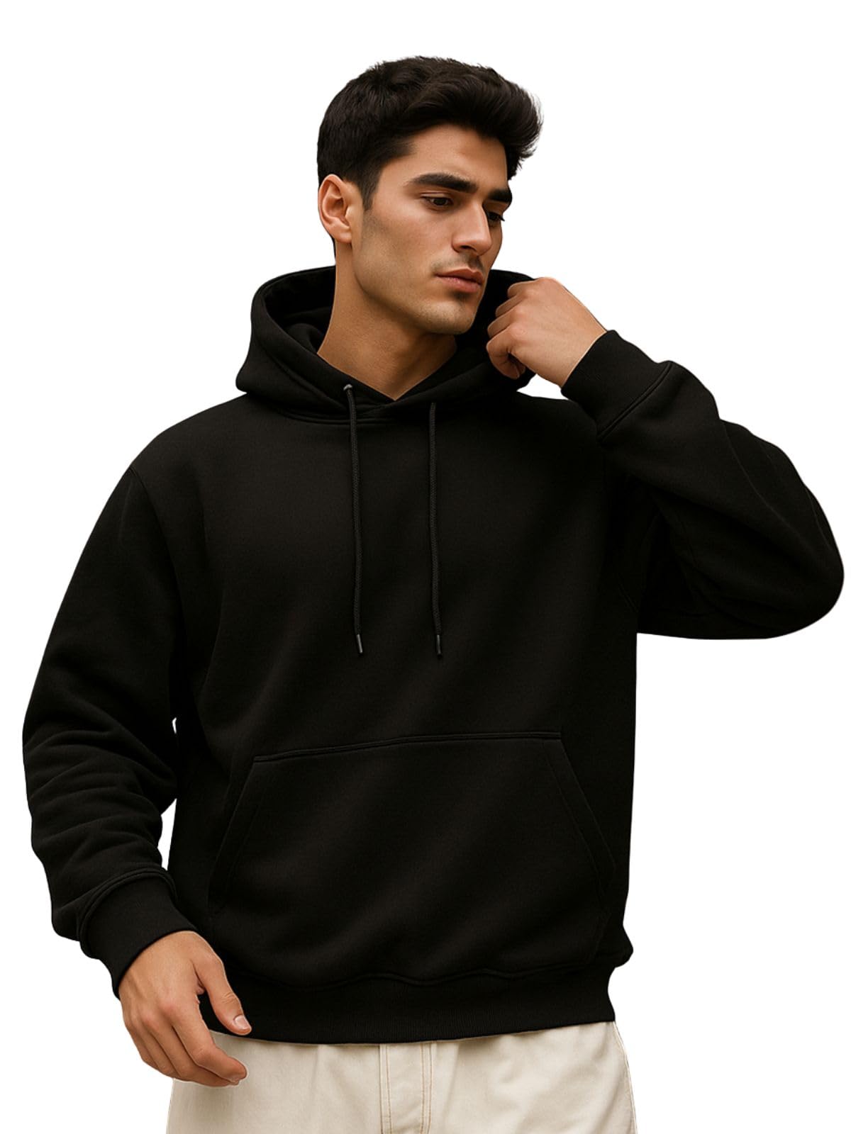 Veirdo® 280 GSM Cotton Fleece | Hooded Neck Full Sleeve | Regular Fit Sweatshirt | Solid Hoodie for Men | Sizes: S to 3XL