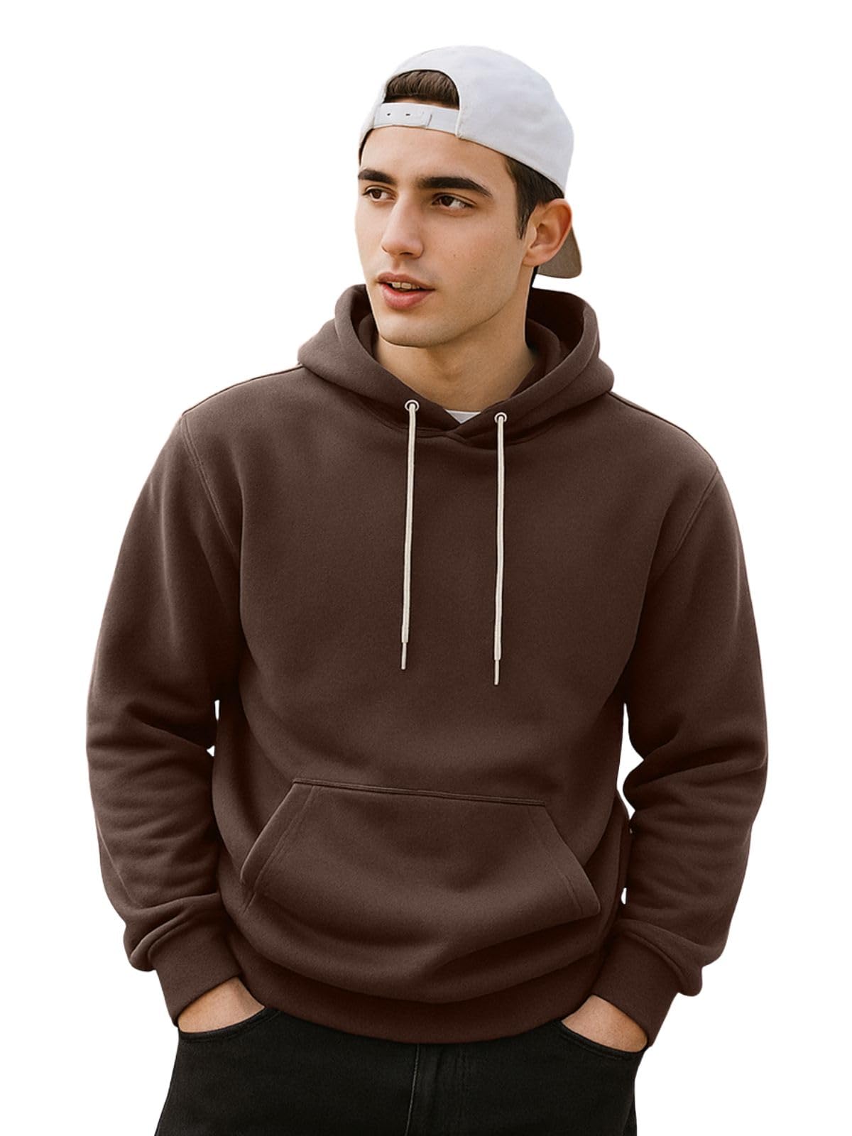 Veirdo® 280 GSM Cotton Fleece | Hooded Neck Full Sleeve | Regular Fit Sweatshirt | Solid Hoodie for Men | Sizes: S to 3XL
