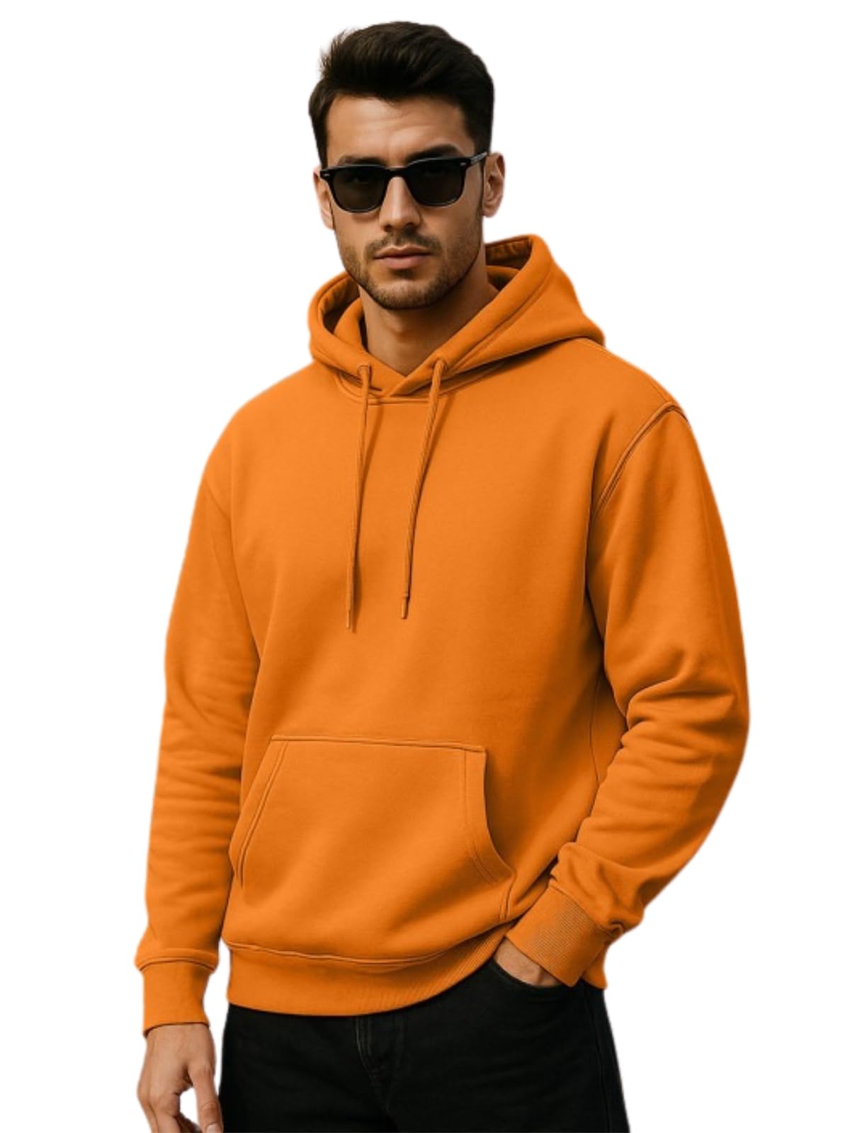 Veirdo® 280 GSM Cotton Fleece | Hooded Neck Full Sleeve | Regular Fit Sweatshirt | Solid Hoodie for Men | Sizes: S to 3XL