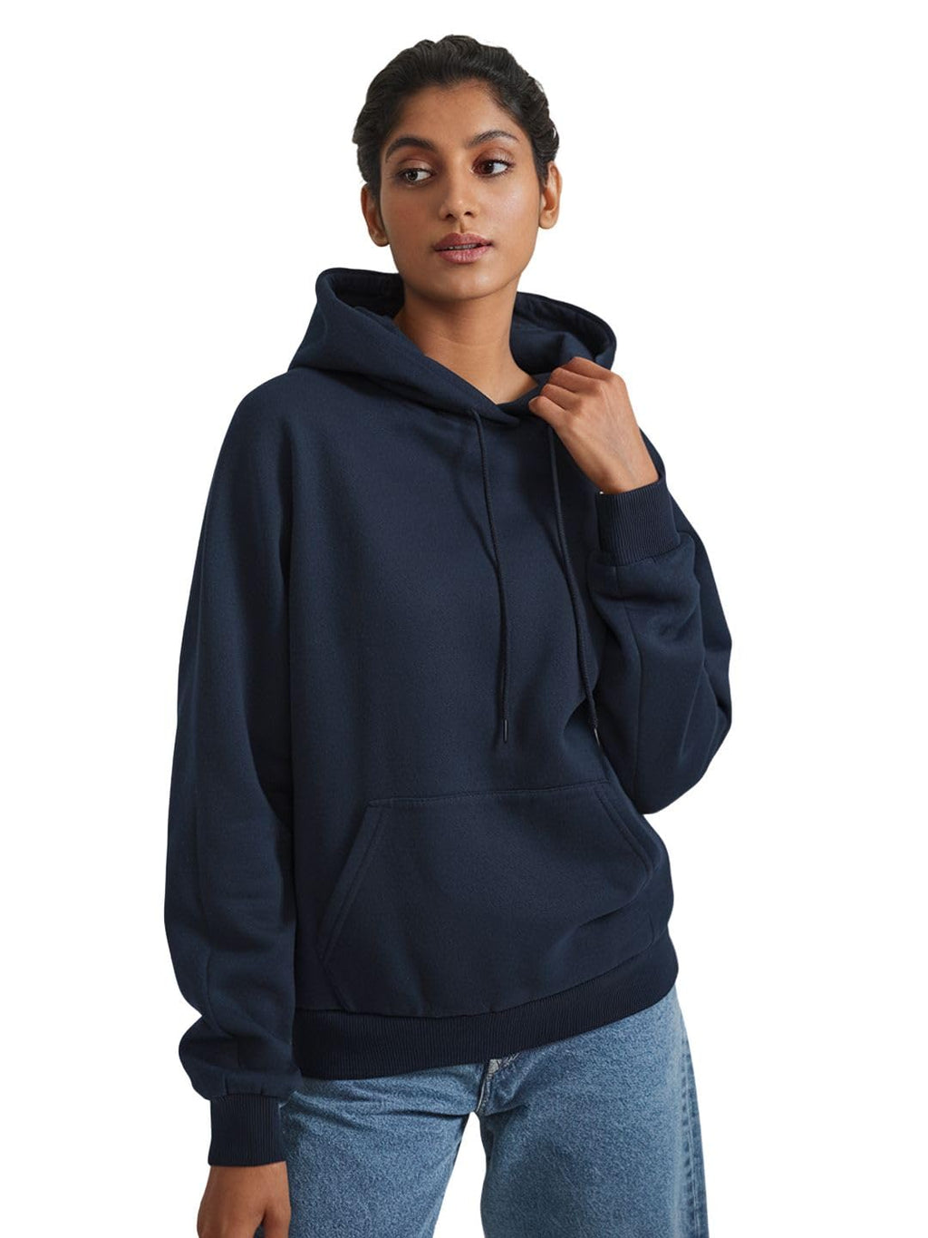 Fflirtygo Women's Hoodie Sweatshirt, Oversized - Navy, XL