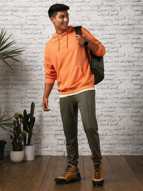 NOBERO Oversized Solid Hooded Sweatshirt for Men | Oversized Hoodie for Men | Hooded Pullover | Cotton Rich Printed Hoodie 280 GSM Fleece